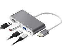 Hub logan usb tipo c silver ht 4 en 1 - 2 usb 2.0 - usb 3.0 - usb tipo c - silver
