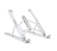 (Silver) HYwys 7-Level Adjustable Foldable Laptop Stand Holder for MacBook Pro/Air, Aluminum Alloy Ergonomic Cooling Riser Portable Desk Stand