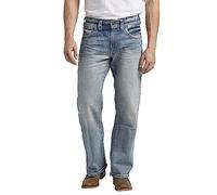 Silver Jeans Co. Gordie - Vaqueros de pernera recta y ajuste holgado para hombre, Claro Wash Índigo, 28W x 30L
