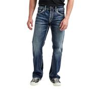 Silver Jeans Co. Lee - Pantalones Vaqueros Rectos, Ajuste Relajado, para Hombre, Medium Indigo Sjb380, 30W x 34L