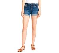 Silver Jeans Co. Pantalones Cortos de Mezclilla Boyfriend de Tiro Medio para Mujer, Lavado Oscuro con puños, 54