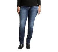 Silver Jeans Co. Plus Size Suki Mid Rise Curvy Fit Straight Leg Jeans, Lavado Oscuro Vintage con Punto de Lurex, 46 Más Pantalones Cortos para Mujer