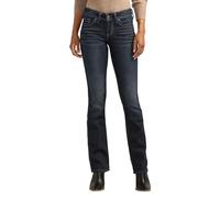Silver Jeans Co. Suki - Jeans Ajustados de Tiro Medio con Corte de Bota para Mujer, índigo (Dark Indigo Rinse), 22W x 35L