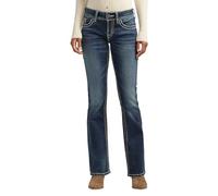 Silver Jeans Co. Suki Vaqueros de tiro medio para mujer, corte de bota, color índigo, Índigo, 27W x 32L