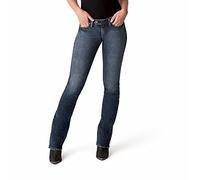 Silver Jeans Co. Tuesday - Jeans Ajustados de Talle bajo para Mujer, Pestaña de botón Oscura, 36W / 33L