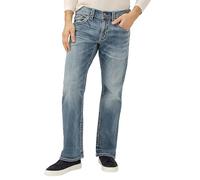Silver Jeans Co. Zac Jeans Rectos de Ajuste Relajado, Luz Añil, 33W/32L para Hombre