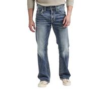 Silver Jeans Co. Zac Relaxed Fit Straight Leg Jeans, Opaco, Luz Añil, 36W/34L para Hombre