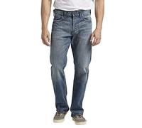 Silver Jeans Gordie Pantalones Vaqueros de Pierna Recta de Ajuste Holgado para Hombre, Mediano Vintage, 40W/32L