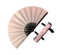 Silver Laser Rave Hand Fan, Large Folding Hand Rave Fan for Memorable Dance Events, Create Stunning Visuals (Pink)