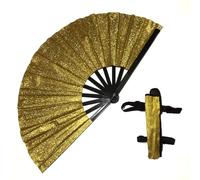 Silver Laser Rave Hand Fan, Large Folding Hand Rave Fan for Memorable Dance Events, Create Stunning Visuals (Gold)