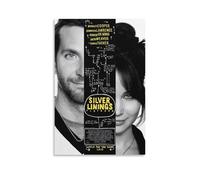 Silver Linings Playbook - Póster en lienzo de película dramática romántica, decoración inspiradora de arte de pared (4) pósteres geniales para pintar obras de arte de pared, impresiones en lienzo para