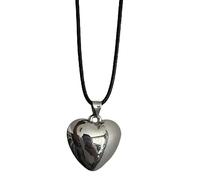 Silver Love - Collar estético de corazón a la moda, cadena de clavícula simple para mujeres y niñas, línea de cera, fiesta, regalo de cumpleaños, amor, colgante para mujer, talla única, como se
