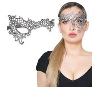 Silver Masquerade Mask For Women - Phantom Of the Opera Mask for Masquerade Party, Proms, Photo Shoot, Venetian Party, Mardi Gras, Halloween & Cosplay - Silver Color - Made in the USA