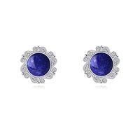 Silver Moonstone Lapis Lazuli Stud Earrings Blue Lapis Moon Stone Earrings Boho Jewellery Birthday Gifts for Women Girls