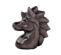Silver Obsidian Unicorn Carving, 2 x 1.6 Inches, Approx. 5 x 4 CM - Raw Obsidian Crystal Handcrafted Unicorn Statue, Gemstone, Desk Decor Gift