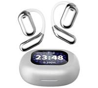(Silver)Over The Ear Earbuds XP2 Earbuds Wireless Open Ear Bluetooth Earphones Listen Touchs Screen Control With Led Display For Gift