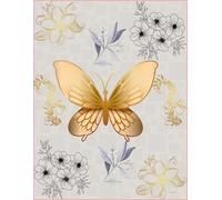 Silver Petals & Golden Wings: Elegant Lined Journal with Gold and Silver Floral Butterfly Cover | 120 Pages for Writing, Reflection, and Daily Notes