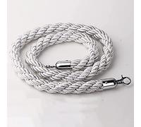 Silver Queue Ber Cuerda de 3/4/5/6 pies - cáñamo trenzado seguro Ber para control de multitudes cama divisor de cola con Hoo ideal para eventos, bodas y conventos