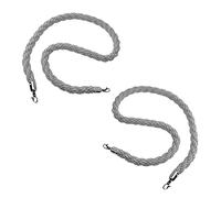 Silver Queue - Cuerda de barrera para visitantes de cine, paquete de 2 con ganchos, 4,2 m, cuerda de soporte para eventos, aperturas, hoteles, solución de control de multitudes