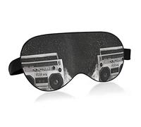 Silver Retro Ghetto Blaster Eye Masks Cover Blocks Light Sleep Mask Shade Cover Blindfold Relaxing Eyeshade Cover con correa ajustable para la cabeza para hombres, mujeres y niños