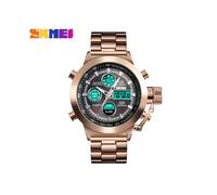 (Silver) SKMEI 1515 Men Quartz Watch 3ATM Water Resistant Double Display Wristband