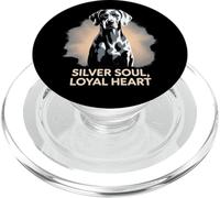 Silver Soul Loyal Heart | Elegante Perro Weimaraner PopSockets PopGrip para MagSafe