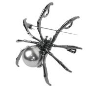 Silver Spider - 5x4 5 cm Broches di Bicho del insecto en 1,97 pulgadas | Black Spider Backpacks estética Ropa Halloween Trajes o estilo gótico