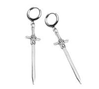 Silver Sword Elegant Silver Swords Symbolizing Strength Ear Hooks Stylish Women Unisex Ear Accessories Party Jewelry