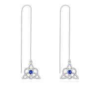 Silver Threader Earring Dangle Drop Tassel Pull Through Earrings for Women