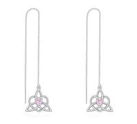 Silver Threader Earring Dangle Drop Tassel Pull Through Earrings for Women