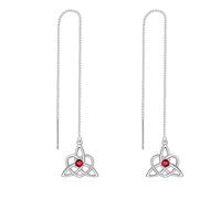 Silver Threader Earring Dangle Drop Tassel Pull Through Earrings for Women