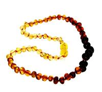 SilverAmber Jewellery - Collar de ámbar báltico - Ombre - Pulido - Cuentas de ámbar 100% genuinas - Tamaño: 70 cm - NBAROMB70