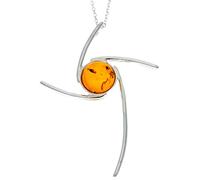 SilverAmber Jewellery Reino Unido - Colgante de gato moderno de plata de ley 925 y ámbar báltico auténtico - 416 V, Todos, Ámbar