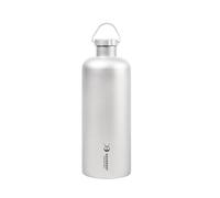 SILVERANT Botella de agua de titanio, botella de camping ultraligera con funda térmica aislante y tapa de clip para senderismo y deportes al aire libre (600 ml, boca estrecha)