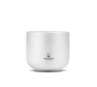 SILVERANT Taza de café de titanio, 110 ml y 125 ml, tazas de doble pared con asa/sin asa, taza de té cortado para bebidas calientes, viajes y uso doméstico (taza maestra arenada - 125 ml)