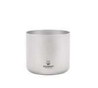 SILVERANT Taza de café de titanio, 110 ml y 125 ml, tazas de doble pared con asa/sin asa, taza de té cortado para bebidas calientes, viajes y uso doméstico (taza sin mango con chorro de arena, 110 ml)
