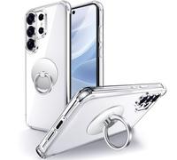 Silverback - Carcasa para Samsung Galaxy S26 Ultra, Funda con Soporte de Anillo Giratorio de 360 Grados, Funda Delgada de TPU Flexible a Prueba de Golpes para Samsung S26 Ultra, Transparente