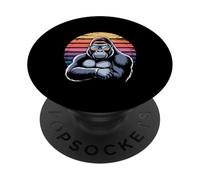 Silverback Gorilla Retro Sunset Vintage 80s Gafas de Sol PopSockets PopGrip Adhesivo