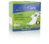Silvercare protection ultra fine - Compresas noche (100% algodón orgánico, 10 unidades)