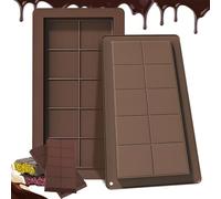 SilverChry 2 Piezas Molde Silicona Tableta de Chocolate, Molde Chocolate Tableta Profunda, Molde Turron Silicona, Molde de Praliné de Chocolate Extrafundo, 10 Compartimentos por Molde