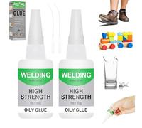 SilverChry 2Pcs*50g Pegamento Aceitoso de Alta Resistencia Multiusos - Aceite Crudo Súper Resistente para Pegar Plástico, Vidrio, Madera, Piedra y Metal