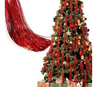 SilverChry 5000 Pezzi Tinsel Icicles di Natale Decorazioni, Ghirlanda di Orpelli Natalizi, Decorazione per l'Abete, Tinsel Appendere Albero Natalizia, Adatti per Festival, Feste e Palchi (Rojo-5000)