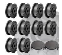 SilverChry Bobina Repuesto Desbrozadora, 10 Carretes + 2 Cubiertas, Bobina Desbrozadora Universal, Bobina de Repuesto de Nailon, Carretes de Hilo para Desbrozadora Compatibles con Bosch