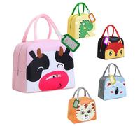 SilverChry Bolsa de Almuerzo Niño, Bolsa de Almuerzo Termica, 5L Lunch Bag Kids, Bolsa de Almuerzo Reutilizable, Bolsa Térmica de Almuerzo para Niños, Bolsa de Almuerzo 5 Estilos (vaca lechera)