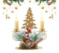 SilverChry Candelabro de Navidad Candelabros de Metal, Brazos Portavelas Cónicos, velas decorativas, Comedor Mesa Centros de Mesa Navidad Chimenea Decoración,Candelero de Adorno de Hogar por Cena (SD)