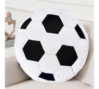 SilverChry Cojín de Felpa para Asiento,diseño de balón de fútbol (A)