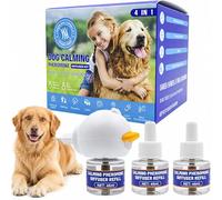 SilverChry Feromonas para Perros Relajantes, Calmante Difusor Perros, Tranquilizante para Perros Antiestrés, Reduce Estrés y Ansiedad,Ladridos, Miedos, Solo en casa, Ruidos, Adopción, 1 Difusor+3 Reca