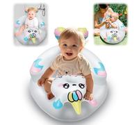 SilverChry Sofá Inflable Portátil para Niños de 3-36 Meses, Asiento Inflable con Soporte para Espalda y Cuello, Silla Inflable para Niños Plegable, para Viajar, Alimentar y Aprender Sentarse (Blanco)