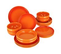 SILVERCREST® Juego de vajilla, 16 piezas. (naranja)