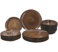 SILVERCREST® Juego de vajilla, 18 piezas (marrón)